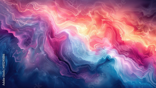 A Vivid Display of Pink and Blue Clouds in a Surreal Cosmic Dance  Perfect for Imaginative Backgrounds. Created with Ai 