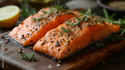 Omega-3 fatty acids consume fatty fish such as salmon, mackerel, and sardines, as well as flaxseeds AI generated photo