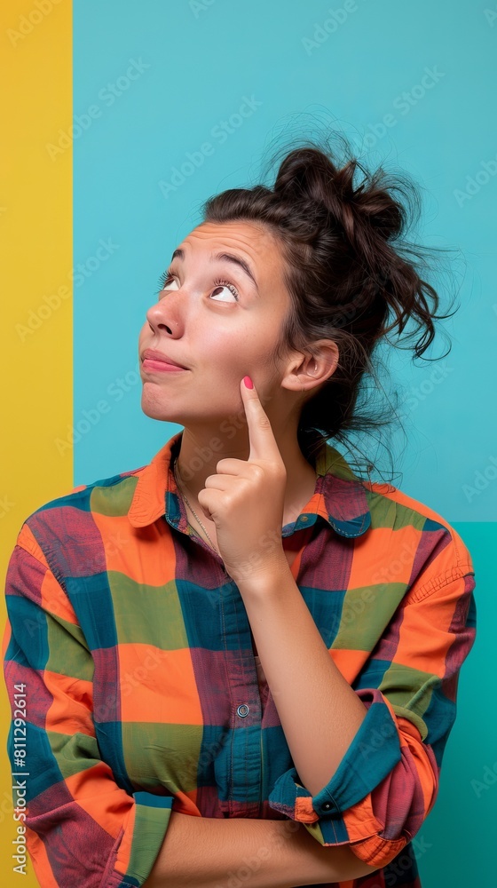 Close up portrait of a woman thinking Close up portrait of a woman thinking