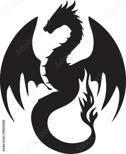  Dragon silhouette vector EPS