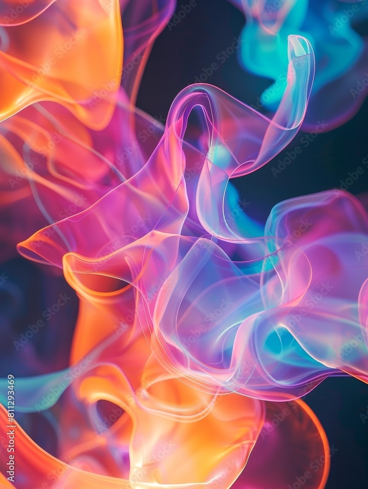 Obraz premium Captivating Neon Abstraction - Mesmerizing Lights and Shapes in a Vibrant,Otherworldly Composition