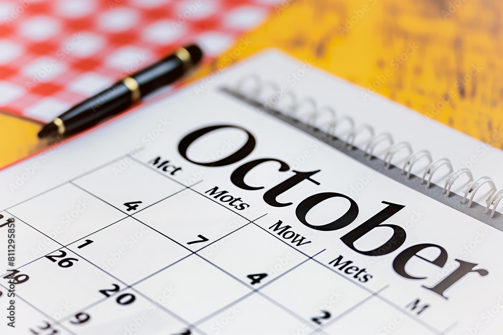 A simple calendar showing the month of October. A simple calendar showing the month of October.
