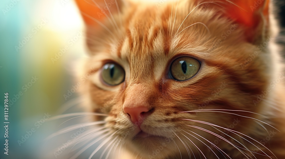 Red kitten closeup