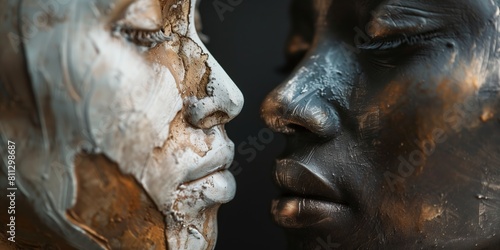 rustic statues of two beautiful woman 