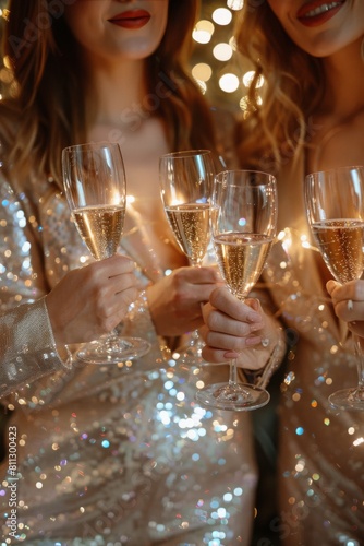 Group of Women Holding Wine Glasses