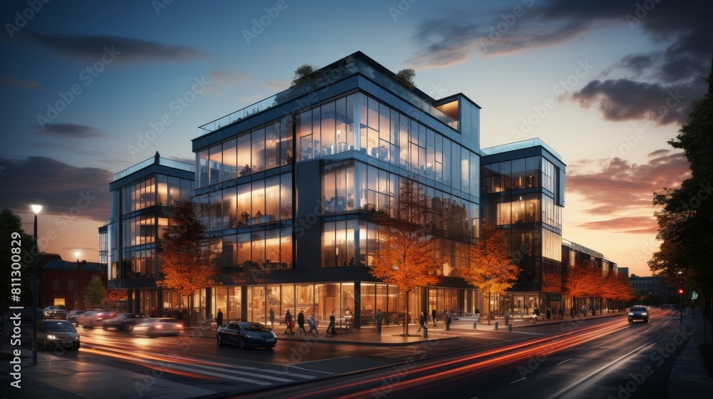 Modern Glass Building With Many Windows Modern Glass Building With Many Windows