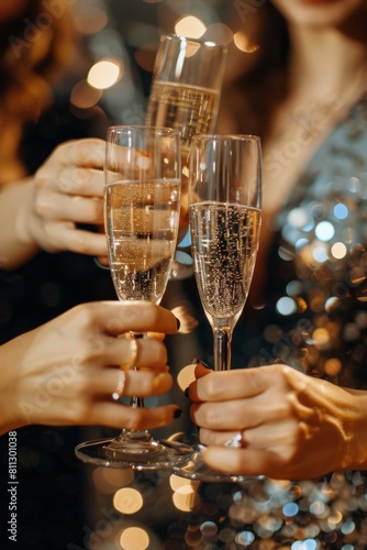 Woman Holding Two Champagne Glasses