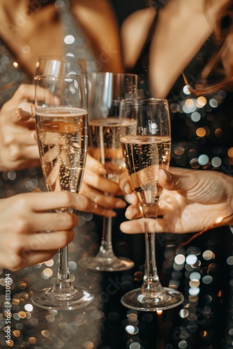 Woman Holding Two Champagne Glasses