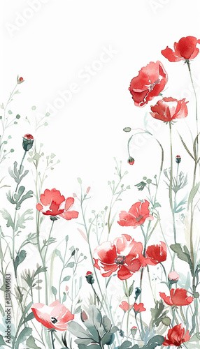 watercolor floers frame style