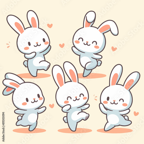 vector collection of cartoon animals dancing happily