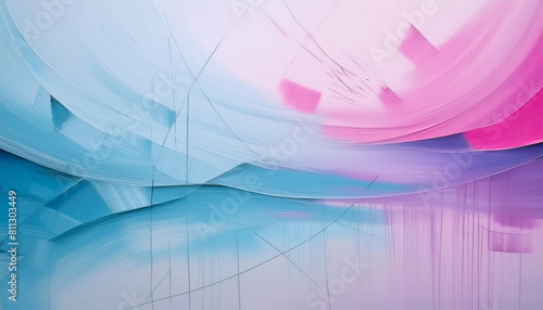 Abstract background with lines, circles, pinks, blues, soft minimal colors, abstract, ai generated, art. Based on the structure and style of an original image by Christy Mandeville photo