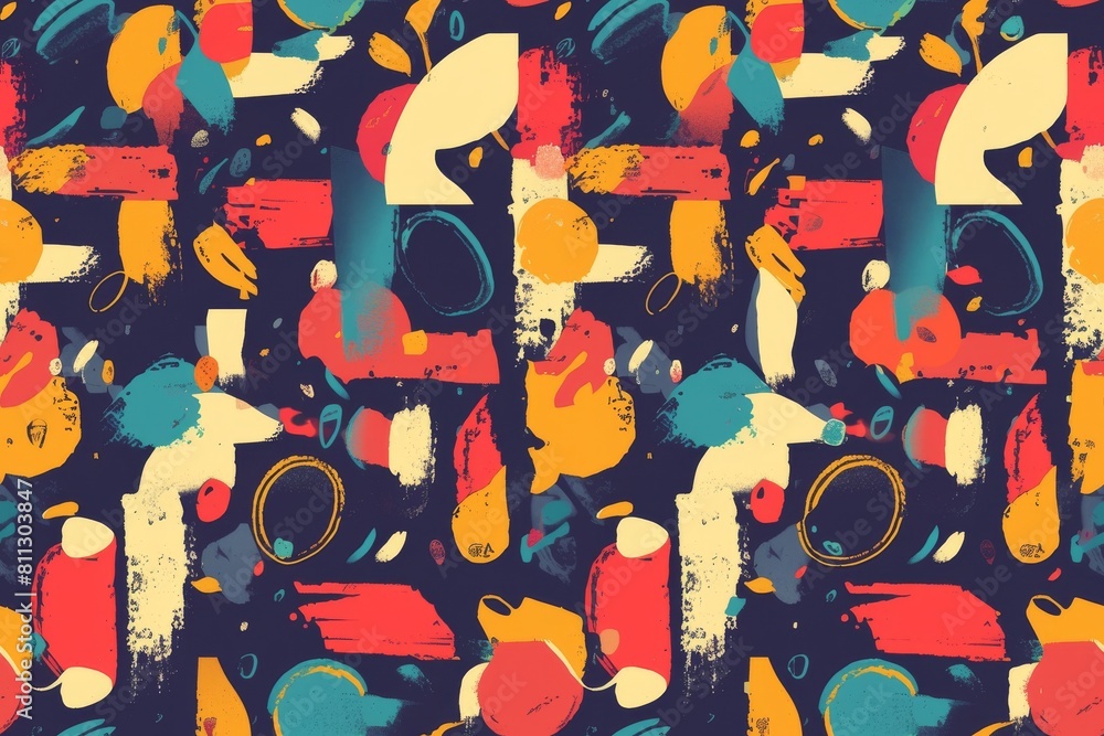 seamless watercolor pattern showcasing a rainbow with layered textures ...