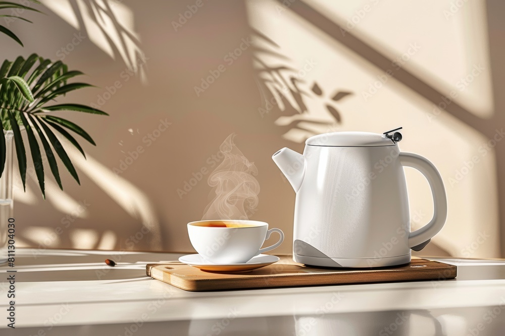 Coffee Cup and Teapot on Table