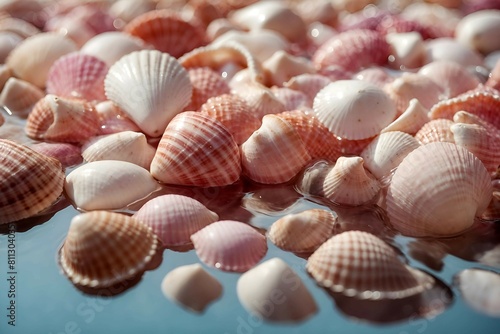sea shells on the beach.vacation and travel concept  seashore.