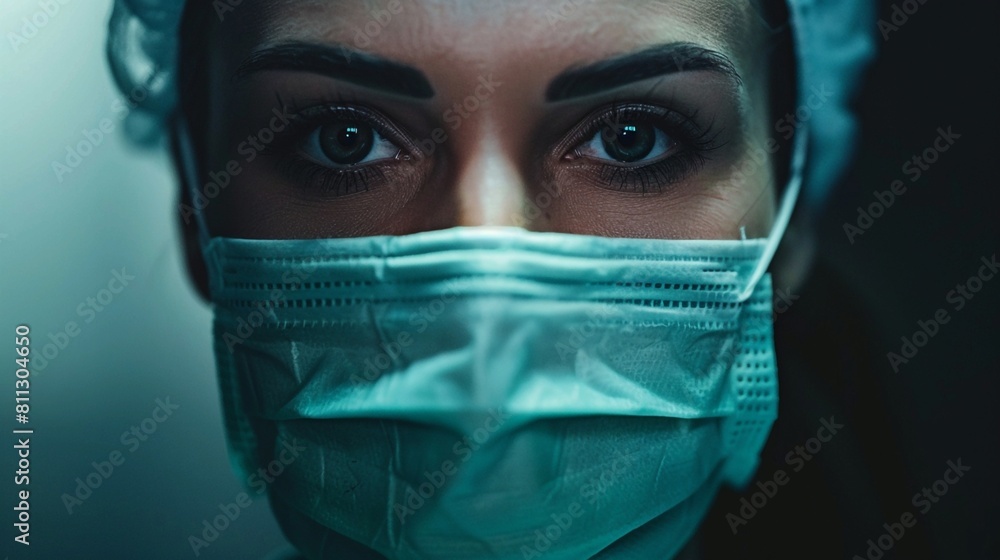 female doctor with mask. Generative AI female doctor with mask. Generative AI