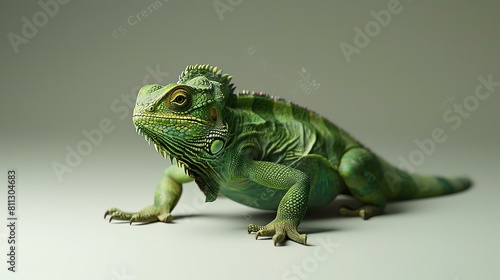 A green iguana is a large  arboreal lizard native to Central and South America. It is a popular pet and is often kept in terrariums.