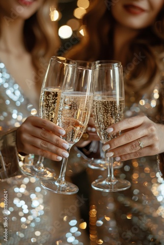 Group of Women Holding Wine Glasses