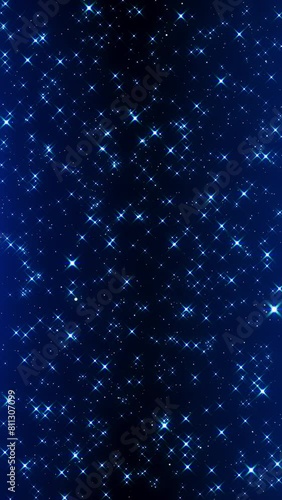 Blue Sparkling Starfield - Glitter Space Seamless Loop - Motion Graphics (ID: 811307099)