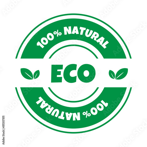 Eco, bio, organic and natural products sticker, label, badge and logo.