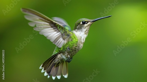 Calliope Hummingbird: Small Green Bird Flying in Nature's Wild