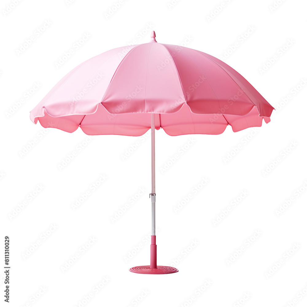 Pink beach umbrella isolated on transparent background Pink beach umbrella isolated on transparent background