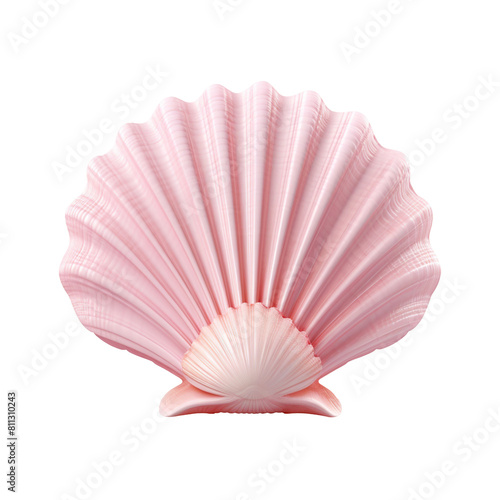 pink sea shell isolated on transparent background
