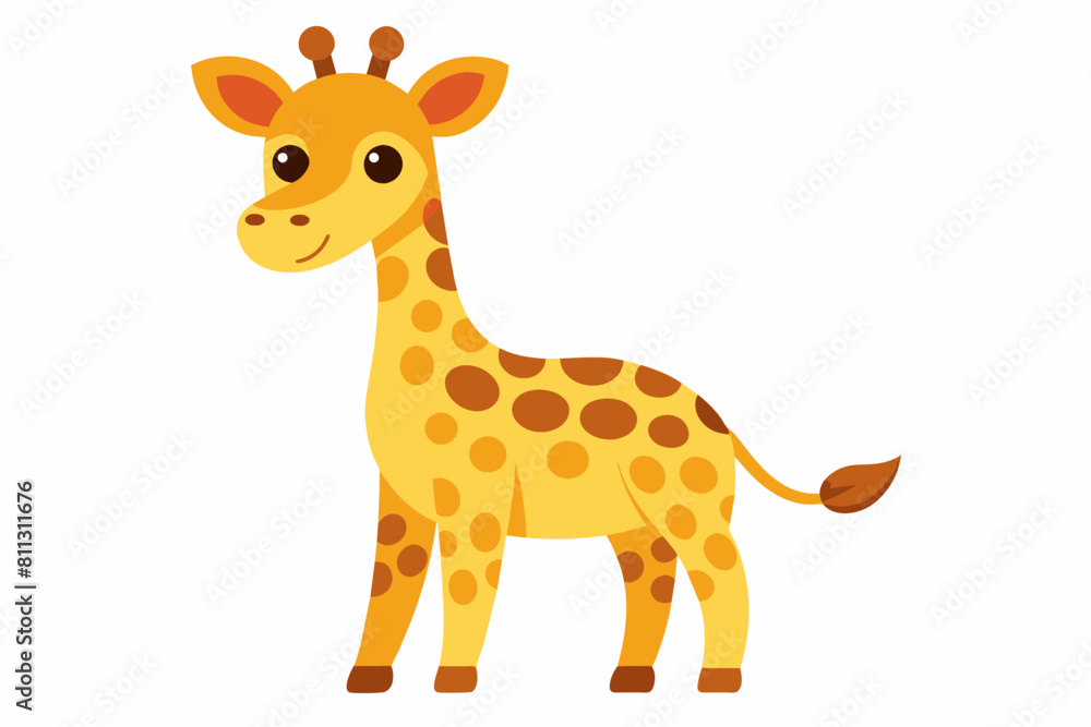 giraffe cartoon vector illustration