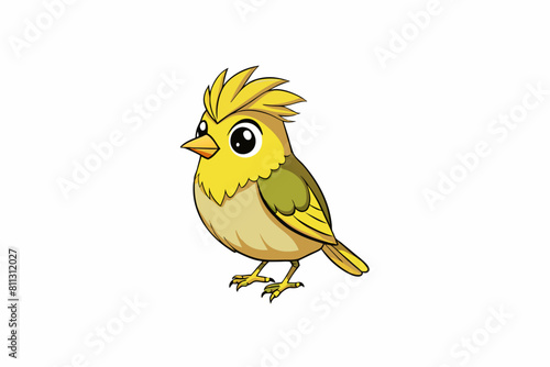goldcrest bird cartoon vector illustration