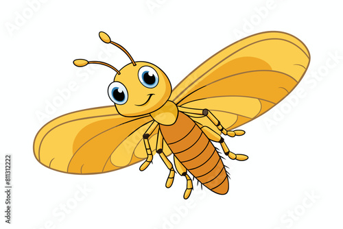 golden lacewing cartoon vector illustration