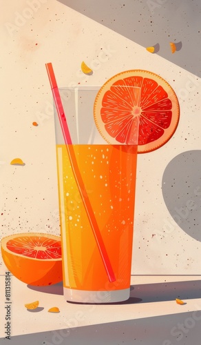 A Painting of a Glass of Orange Juice