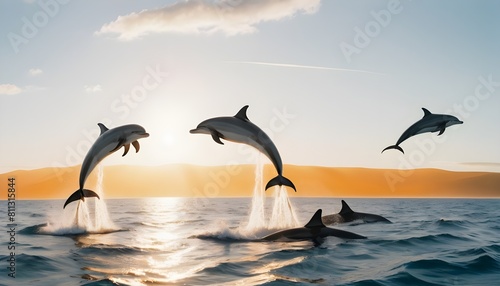 world oceans day with a view of ocean including fishes shark fishes and whales along sunrays and clouds