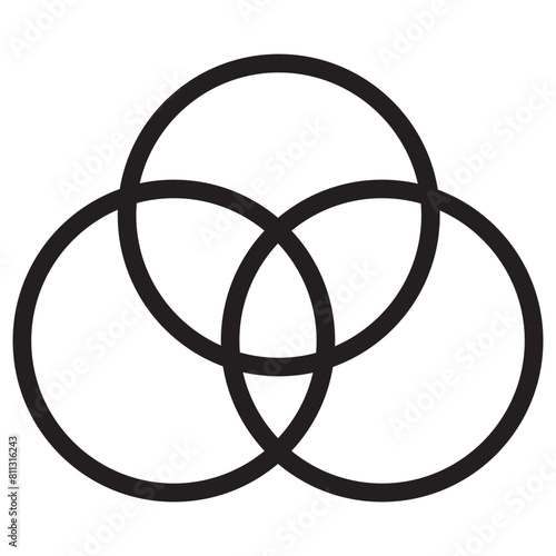 Intersecting, overlapping circles, rings element