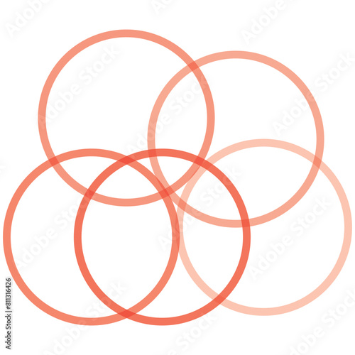 Intersecting, overlapping circles, rings element