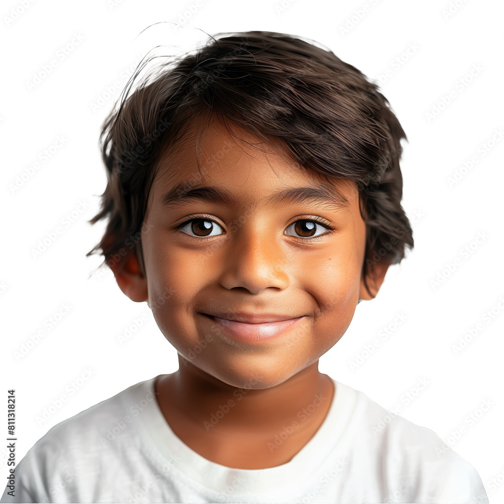 Headshot of a smiling hispanic boy looking at the camera on a transparent background PNG Headshot of a smiling hispanic boy looking at the camera on a transparent background PNG