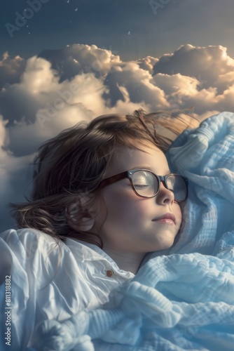 baby sleeps in the clouds Generative AI