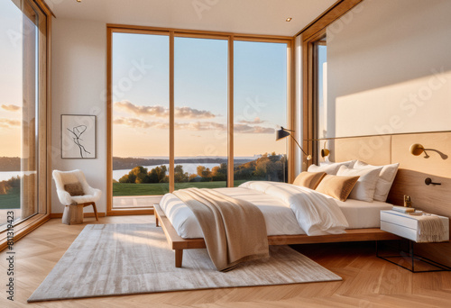 Interior Ideas - A bedroom in natural tones 