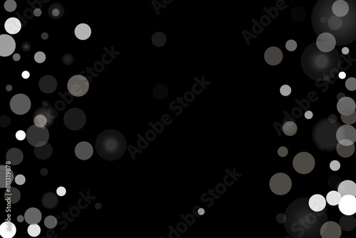 Silver confetti point on a black background. Luxury festive background. Silver grainy abstract texture overflows against a black background. Element of design. Vector illustration, EPS 10.