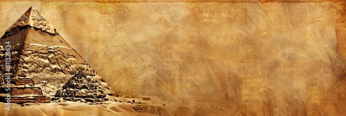 The banner. Egyptian background with the image of the pyramid of Giza. There is a lot of space for copying text.