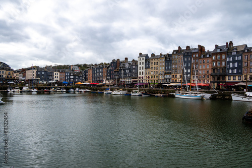 Canvas Print Old port of Honfleur, the French Norman town