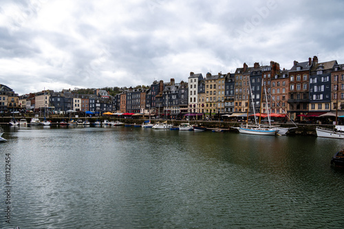 Old port of Honfleur, the French Norman town 
