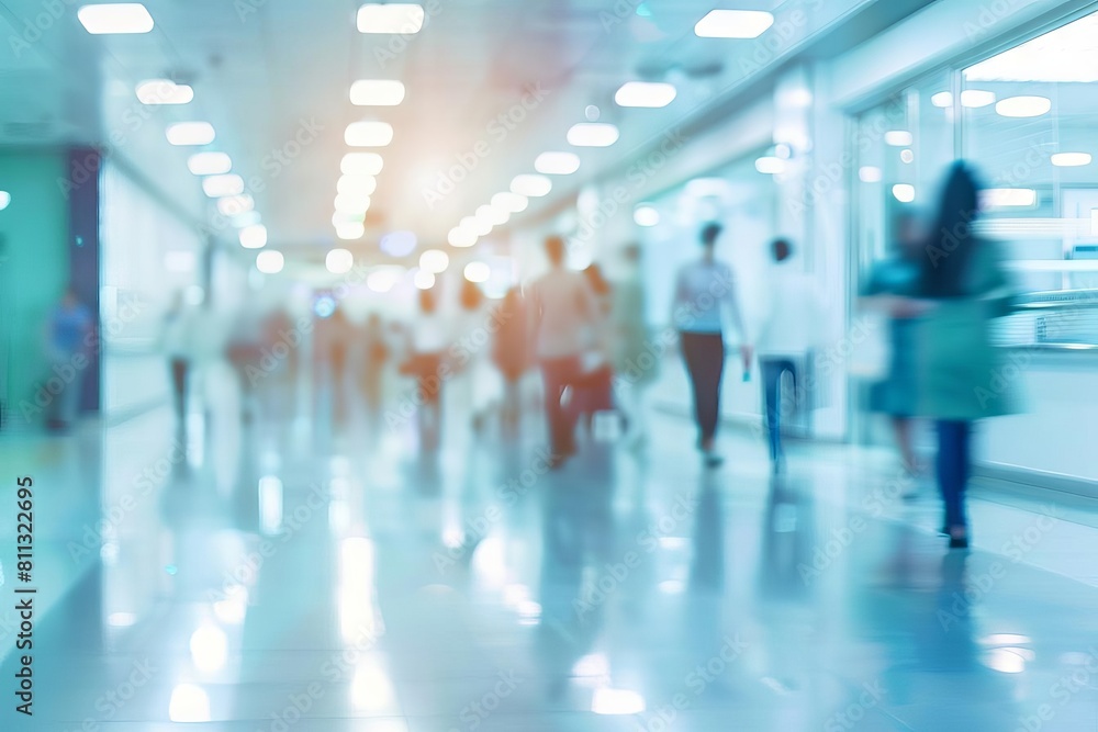abstract blurred background of doctors and patients in busy hospital corridor or clinic interior healthcare concept illustration abstract blurred background of doctors and patients in busy hospital corridor or clinic interior healthcare concept illustration