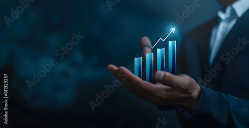 Business growth, boost up business or success concept, Business growth, investment profit increase, growing sales and revenue, progress or development concept, arrow graph future growth plan