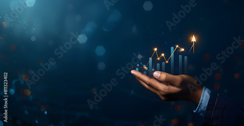 Business growth, boost up business or success concept, Business growth, investment profit increase, growing sales and revenue, progress or development concept, arrow graph future growth plan