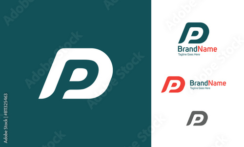 Two letter alphabet logo using letter D and P