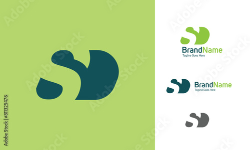 Two letter alphabet logo using letter S and D