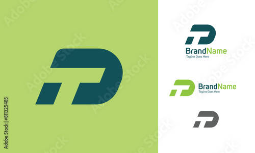 Two letter alphabet logo using letter T and D