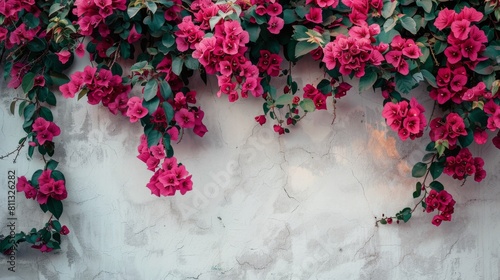 White Wall With Red Flowers