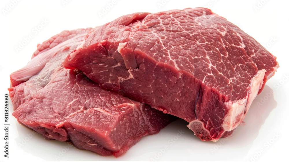 Whole Beef Shoulder on White Background