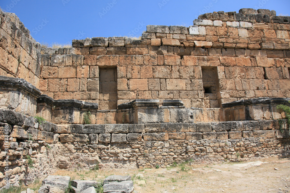 Ancient city of Hierapolis, Pamukkale, Denizli, Turkey.