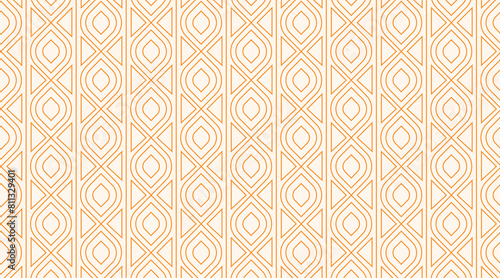 Vertical orange line geometric shape pattern on a off white background